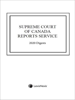 cover image of Supreme Court of Canada Reports Service